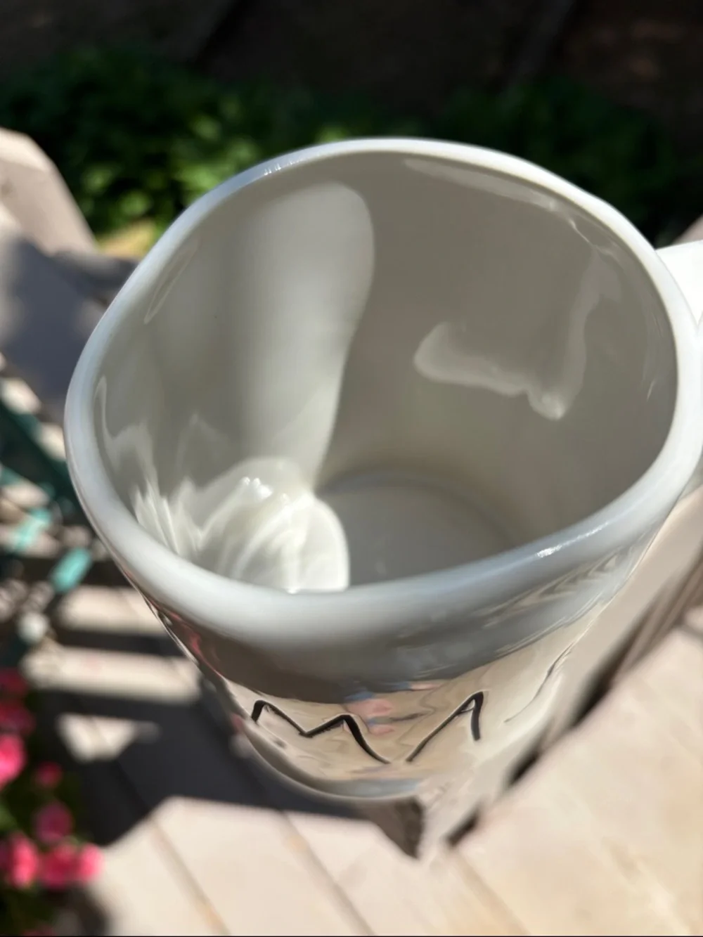 Rae Dunn Cream Ceramic Mug with Black Lettering - Namaste